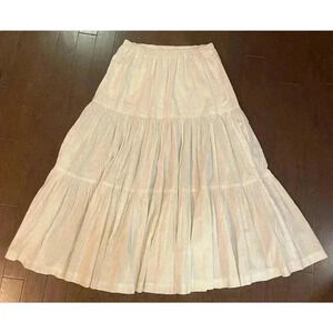 Eskandar 2 Skirt Petticoat White Romantic Cotton 3 Tiered Peasant Boho Maxi